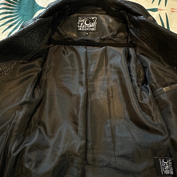 Killstar Graveyard Shift Spiderweb Vegan Leather Jacket - Picture 10 of 15